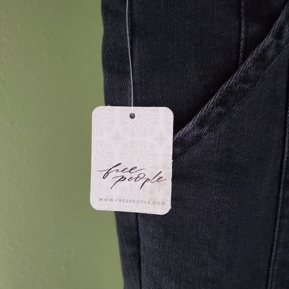 Free People Black Denim We The Free Jayde Flare Jumpsuit - Picture 8 of 8